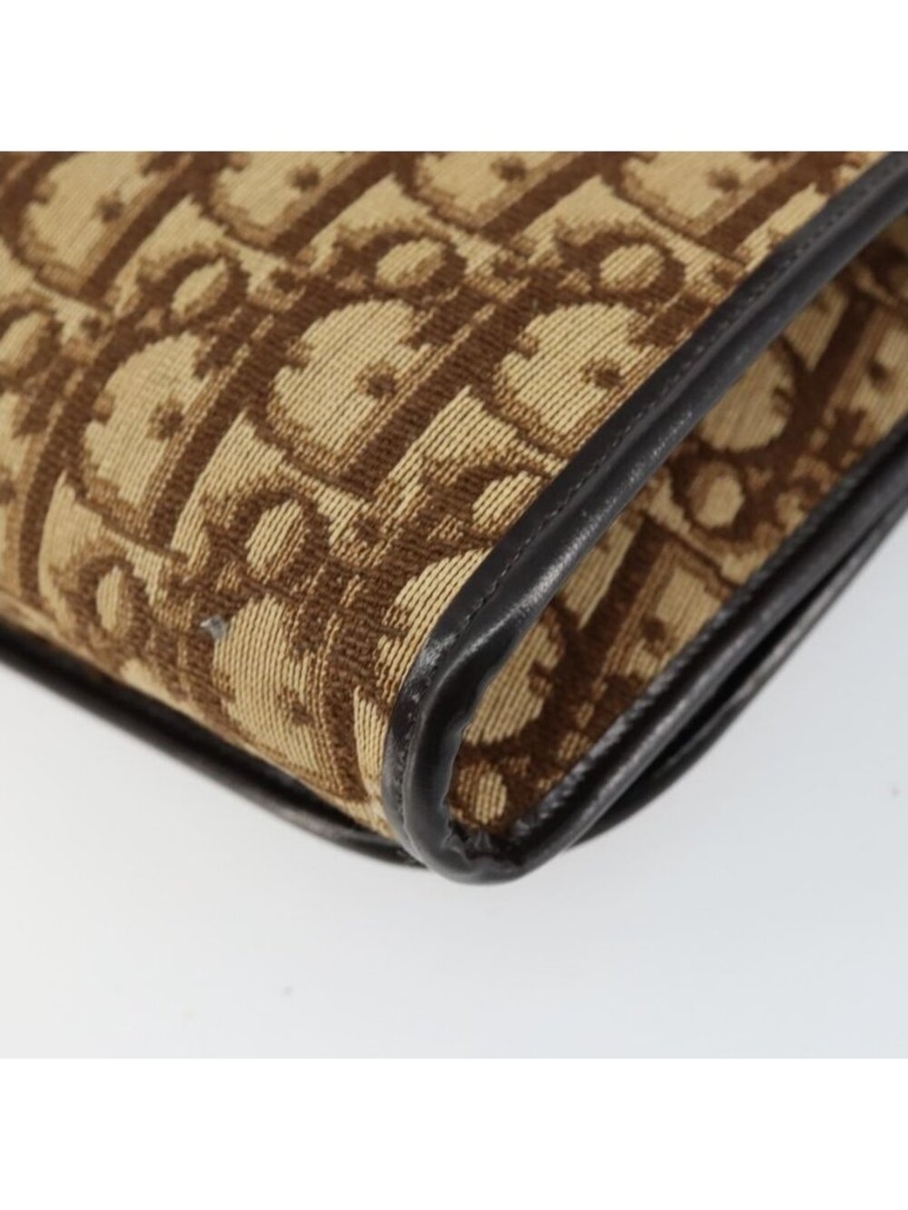 Authentic Christian Dior Trotter Canvas Shoulder Bag Beige Gold - Picture 4 of 16